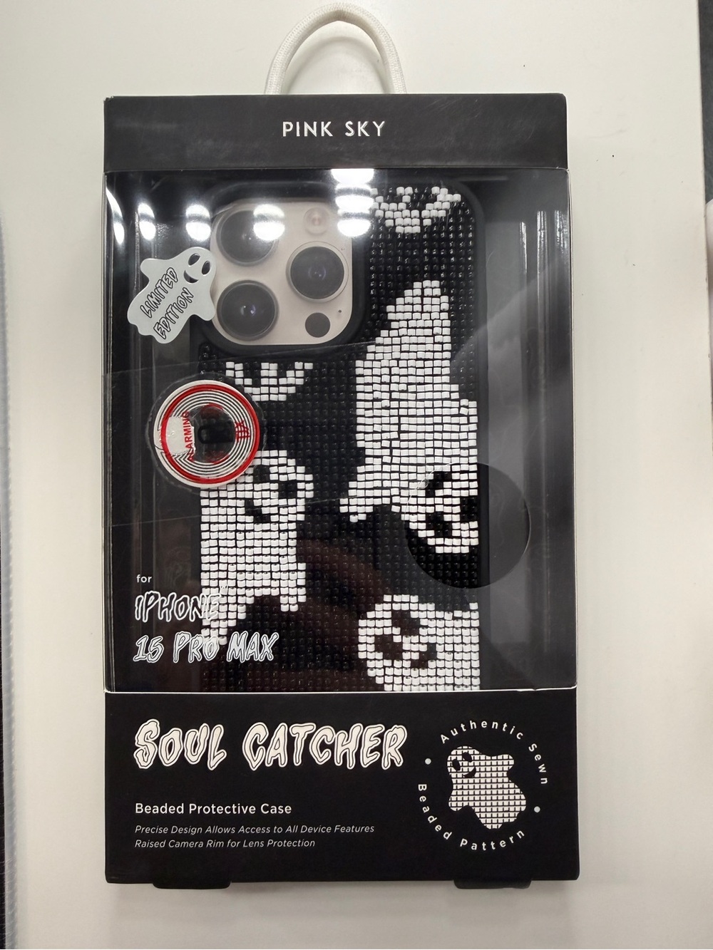 Pink Sky Soul Catcher Beaded Ghost iPhone 15 Pro Max Phone Case NIB
